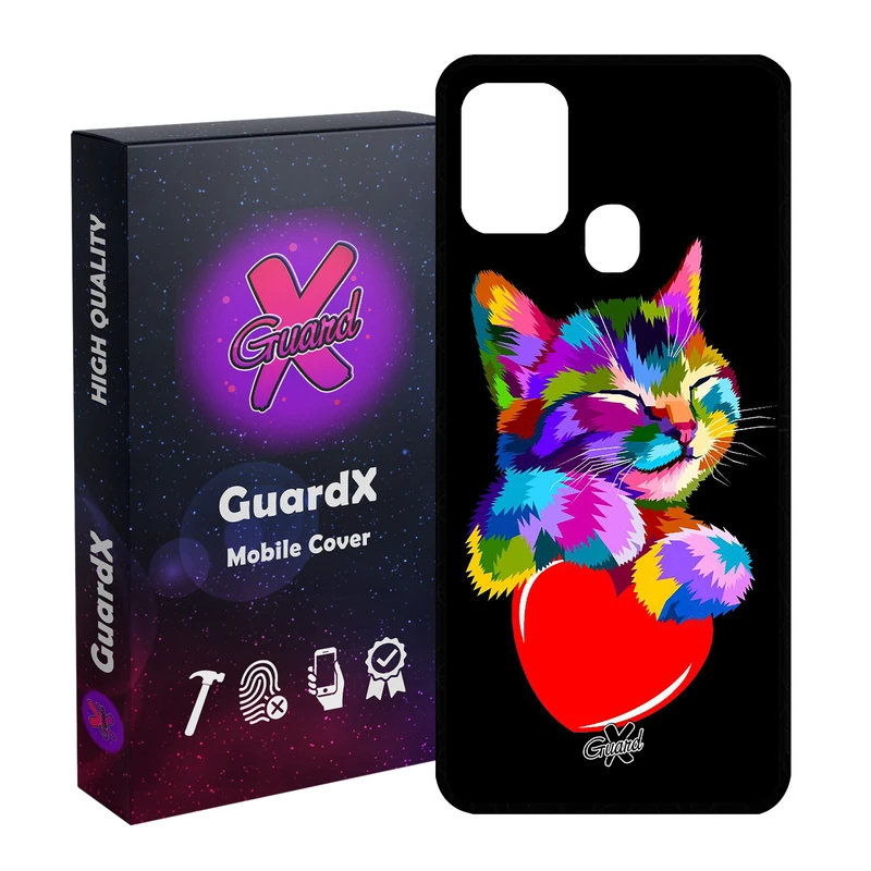 کاور گارد ایکس طرح گربه مدل Glass10269 مناسب برای گوشی موبایل سامسونگ Galaxy M31 / M31 Prime / F41