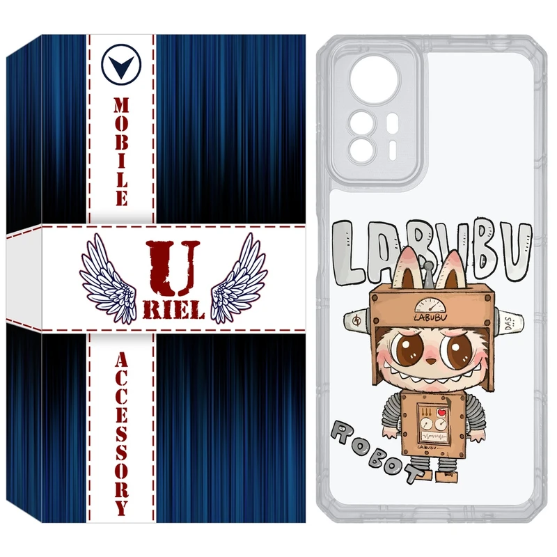 کاور یوریل قاب مدل Clear کد 121 طرح لبوبو Labubu مناسب برای گوشی موبایل شیائومی Redmi Note 12S