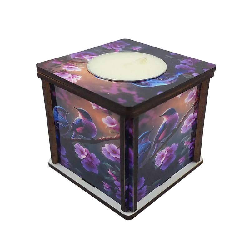 جاشمعی مدل چوبی طرح گل و مرغ ch5 کد 1664