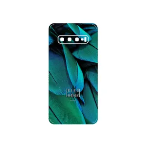 MAHOOT Green Feather Cover Sticker for Samsung Galaxy S10