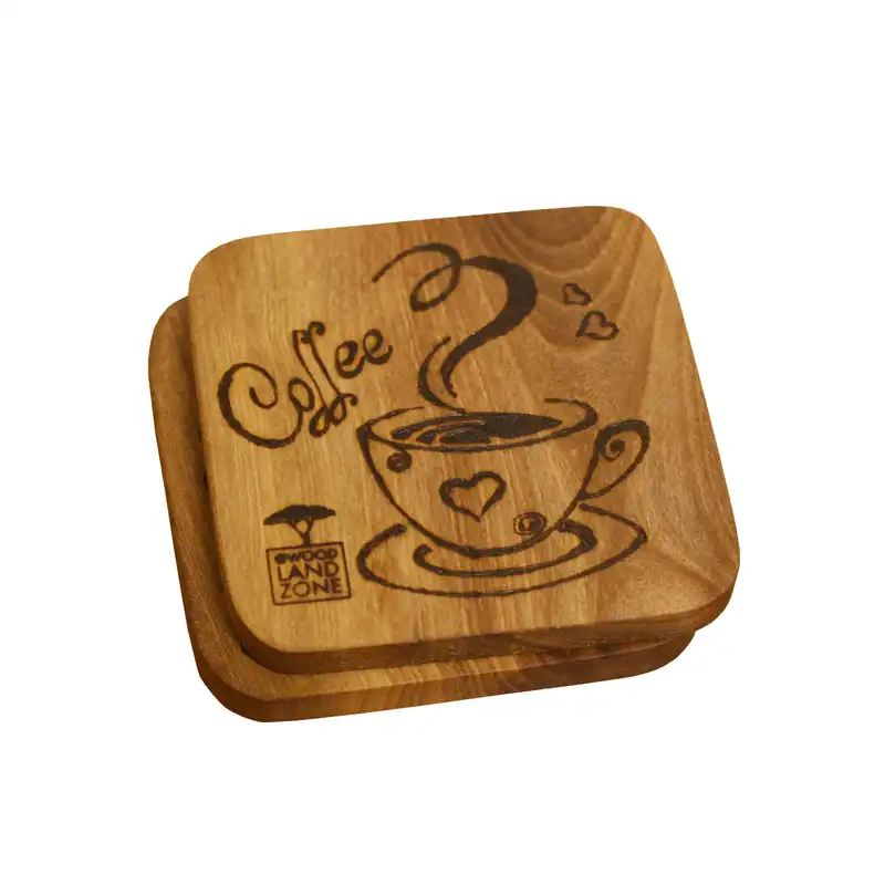 زیر لیوانی وودلندزون مدل قهوه بسته 2 عددی