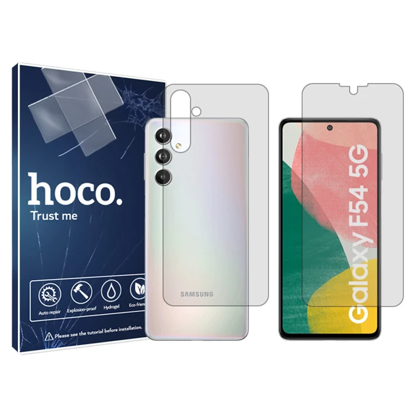 محافظ صفحه نمایش شفاف هوکو مدلHyGEL مناسب برای گوشی موبایل سامسونگ Galaxy F54 5G  به همراه محافظ پشت گوشی