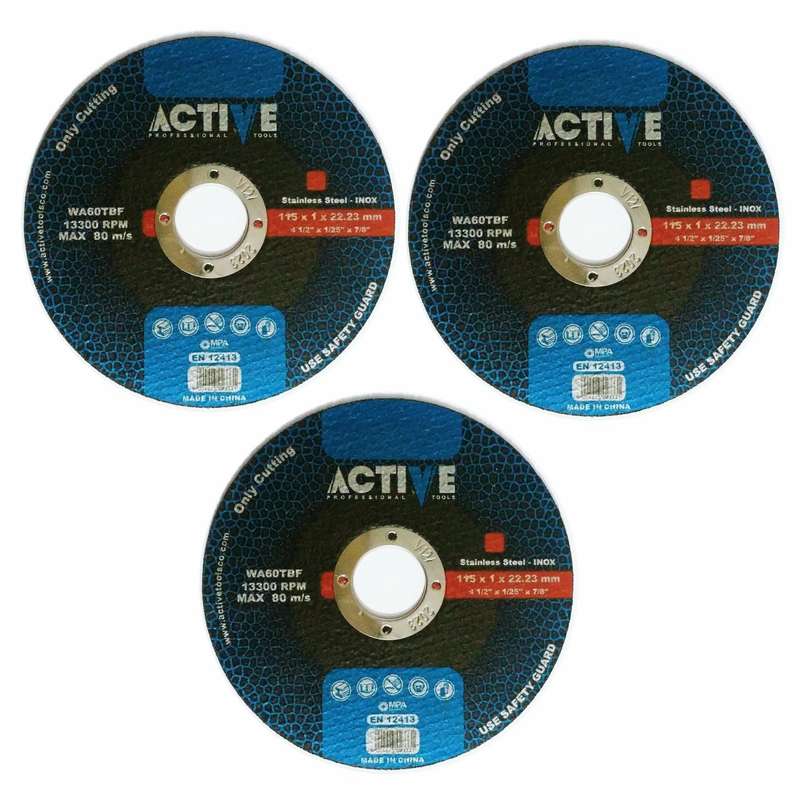 صفحه فرز استیل بر اکتیو مدل  115X1 بسته 3 عددی