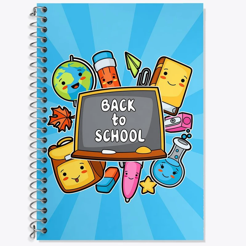 دفتر زبان 50 برگ خندالو مدل دو خط طرح بازگشت به مدرسه کد 30051