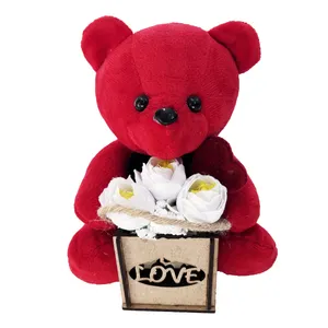 عروسک مدل خرس جعبه دار ارتفاع 20 سانتی متر