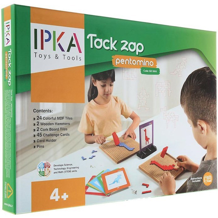 بازی آموزشی ایپکا مدل میخ وچکش پنتومینو