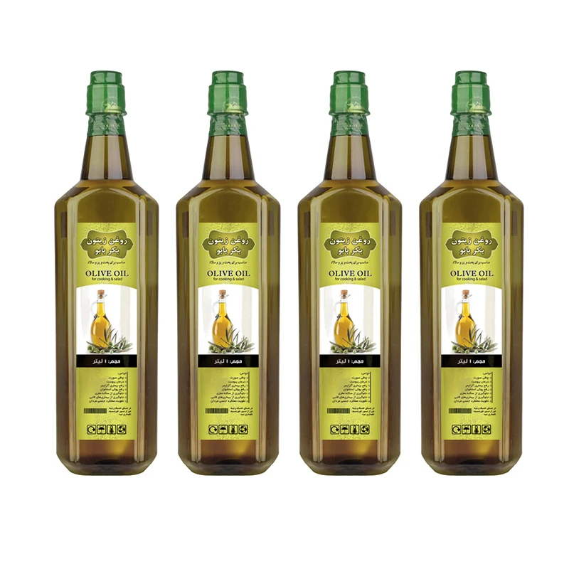 روغن زیتون بکر با بو کنجدک - 1 لیتر بسته 4 عددی
