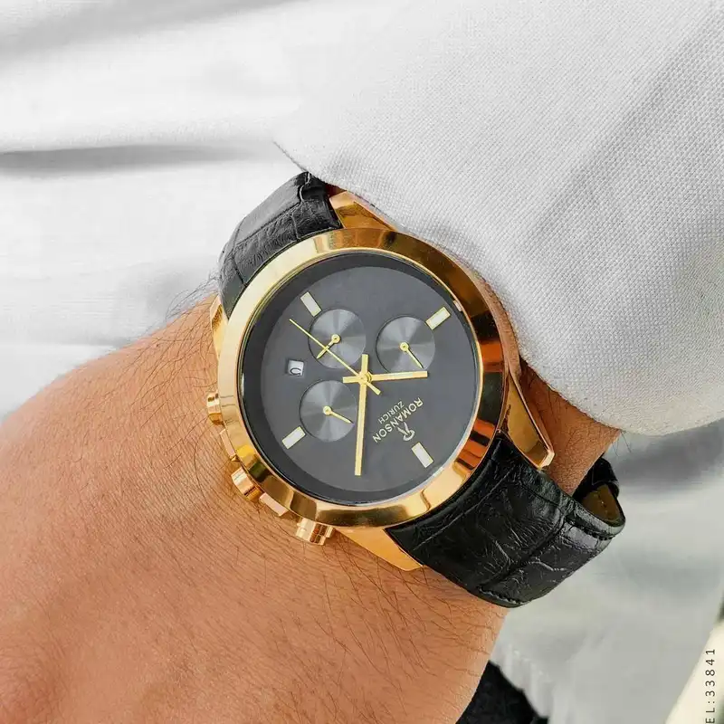 ساعت مچی عقربه‌ای مردانه رومانسون مدل سه موتور فعال کرنوگراف بند چرمی کد 3