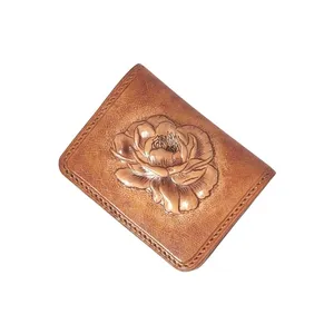 کیف کارت دست دوز مدل رز برجسته