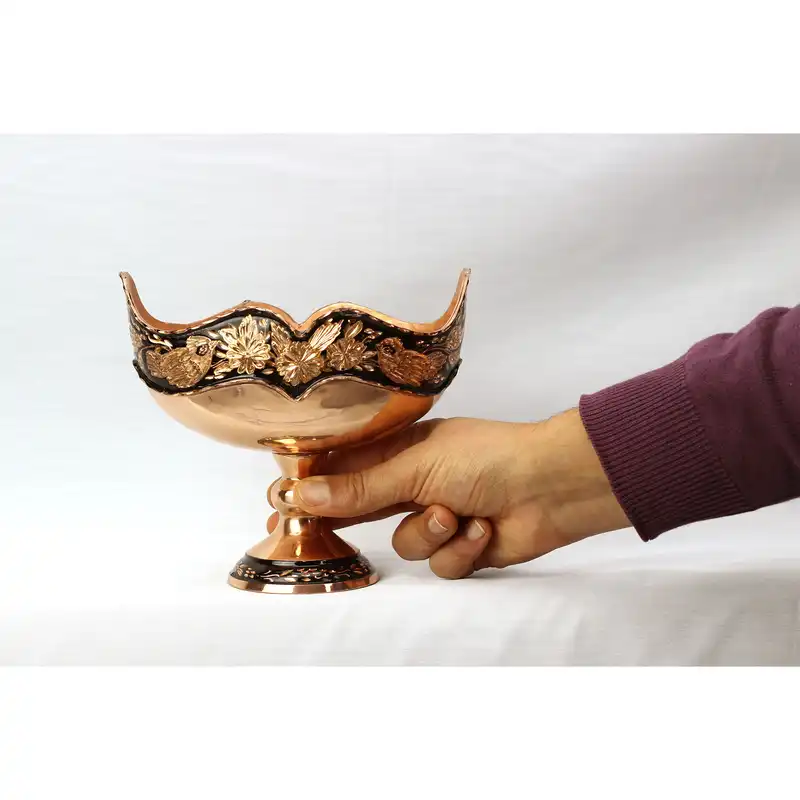 شکلات خوری مسی مدل کشکول الماس تراش کد k101