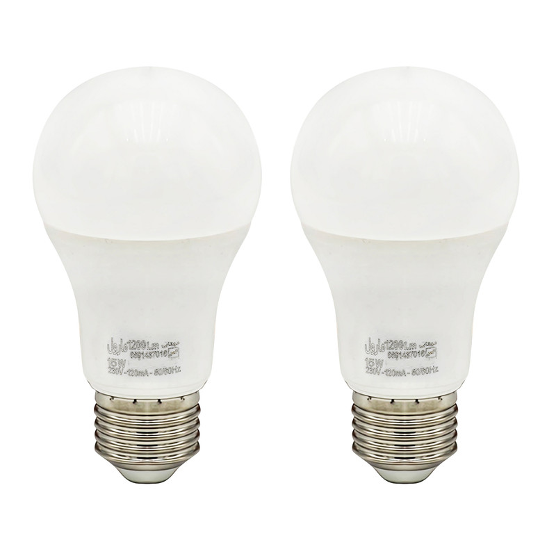 لامپ ال ای دی 15 وات مارول مدل حبابی پایه E27 بسته دو عددی