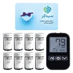 دستگاه تست قند خون اینفوپیا مدل Easy Gluco Pro مجهز به نرم افزار هوشمند، اشتراک 1 ساله پایش سلامت آنلاین و 8 بسته نوار تست 50 عددی