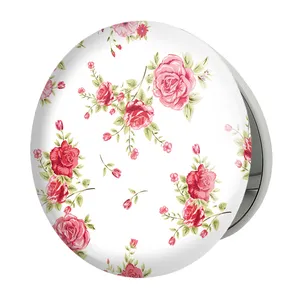 آینه جیبی خندالو طرح گل مدل تاشو کد 5466 