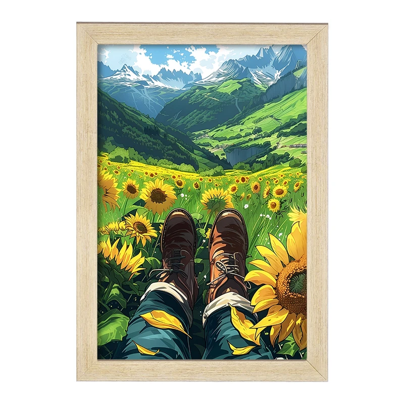 تابلو خندالو مدل مزرعه آفتابگردان کد F4541