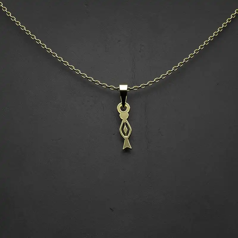 گردنبند طلا 18 عیار زنانه مدوپد مدل هندسی کد DD2-1-1009