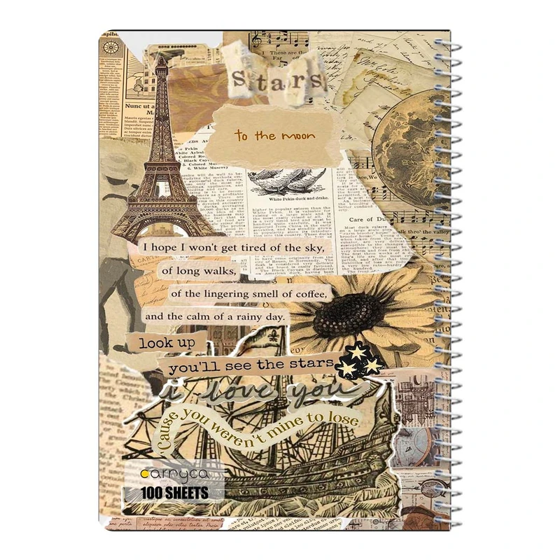 دفتر مشق 100 برگ سیمی کارنیکا طرح وینتج اسکرپ بوک Vintage Scrapbook کد 73314