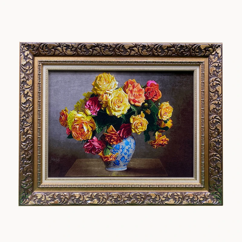 تابلو فرش دستباف طرح گل کد ۲۱۳۹۴۸۹۶