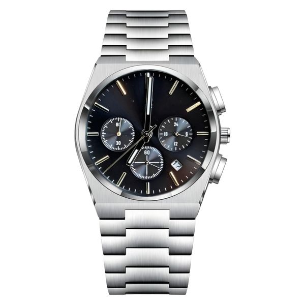 ساعت مچی عقربه‌ای کوارتز مردانه مدل سه موتور فعال کرنوگراف بند استیل قفل مخفی کد ۴