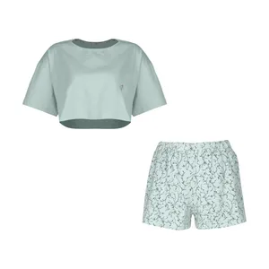 ست نیم تنه و شلوارک زنانه ناربن مدل 1521715-3173 رنگ کاهویی