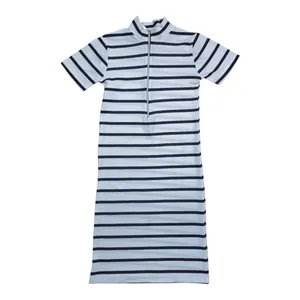 پیراهن یقه گرد زنانه مدل راه راه 666