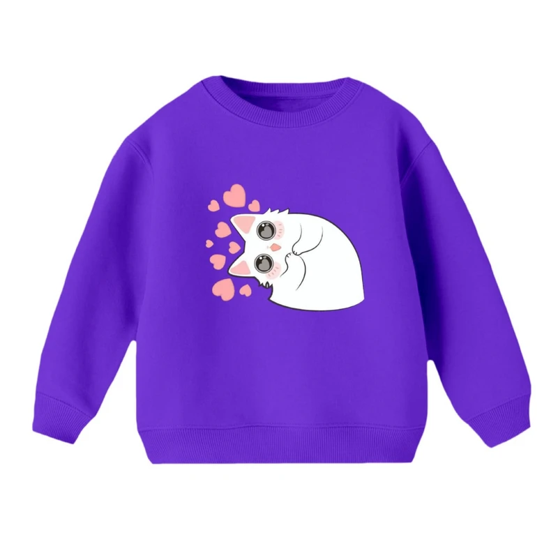 سویشرت بچگانه مدل گربه قلبی 