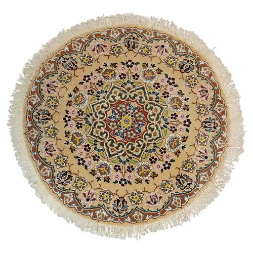 فرش دستباف یک متری مدل گرد کد 1035