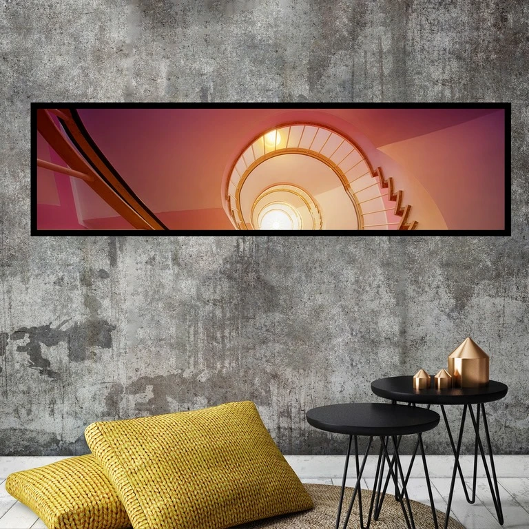 تابلو بکلیت طرح دکوراسیون داخلی پله چوبی مدل کشیده B-7505