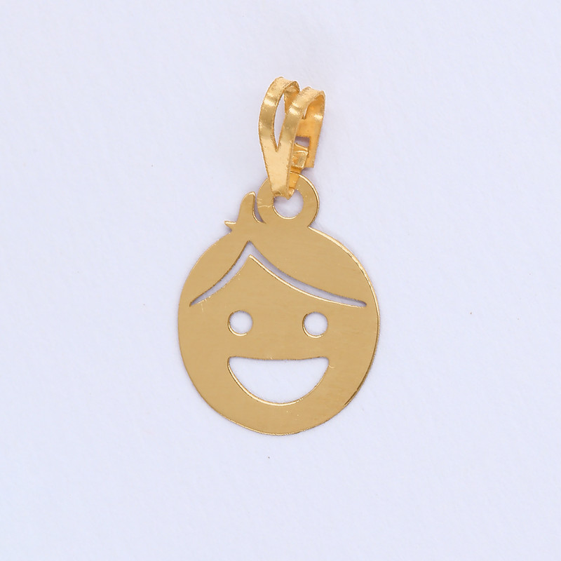 آویز گردنبند طلا 18 عیار زنانه طلای شکوری طرح چهره پسر بچه کد 22