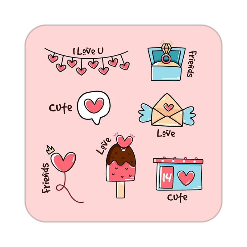 زیر لیوانی کاکتی طرح عاشقانه مدل mp37247