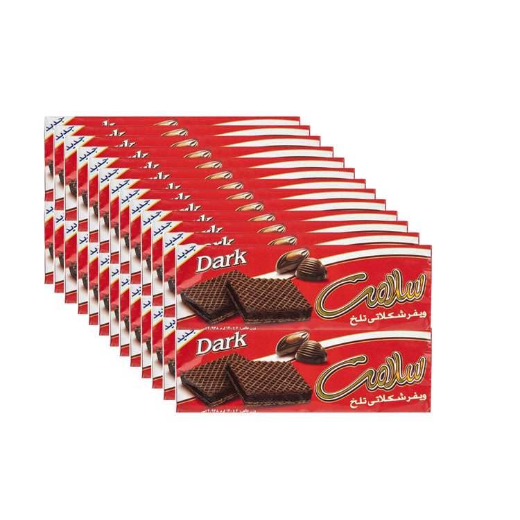 ویفر شکلاتی تلخ سلامت - 140 گرم بسته 24 عددی