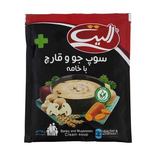 سوپ نیمه آماده جو و قارچ با خامه الیت - 80 گرم 