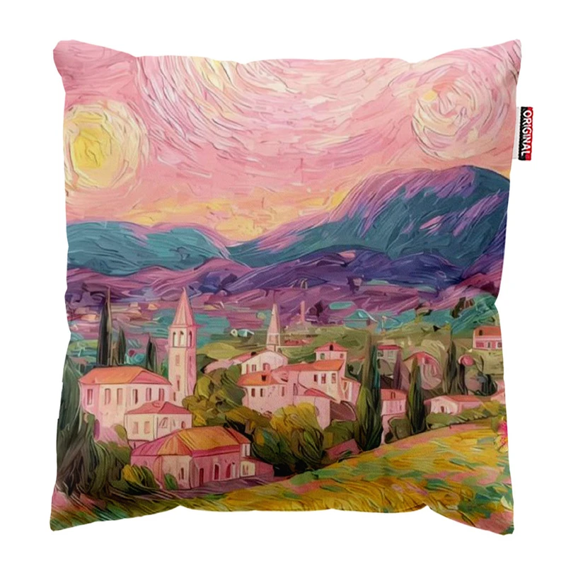 کوسن پاد آفرین مدل نقاشی منظره کد 436 سایز 30*30 سانتی متر