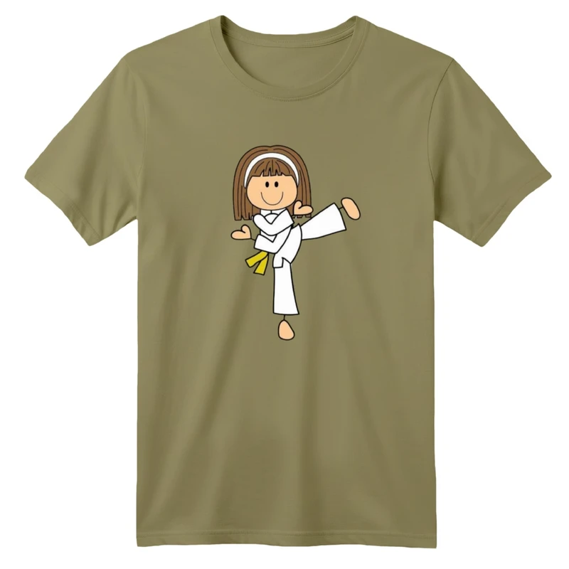 تی شرت آستین کوتاه بچگانه مدل دخترک تکواندو