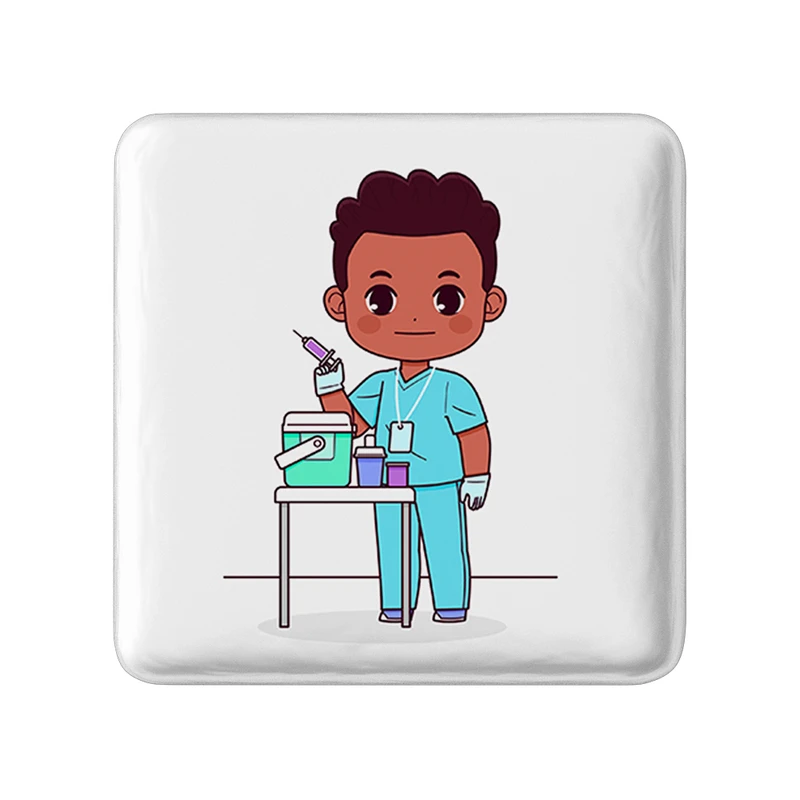 پیکسل خندالو طرح پزشک و پرستار کودکانه مدل مربعی کد 36490