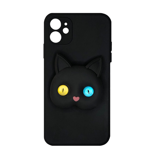 کاور طرح گربه مدل سه بعدی چشم تیله ای مناسب برای گوشی موبایل اپل iphone 11