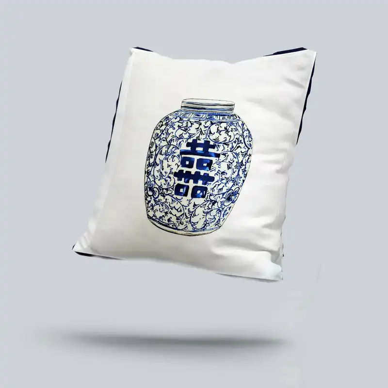 کاور کوسن مدل گلدان چینی