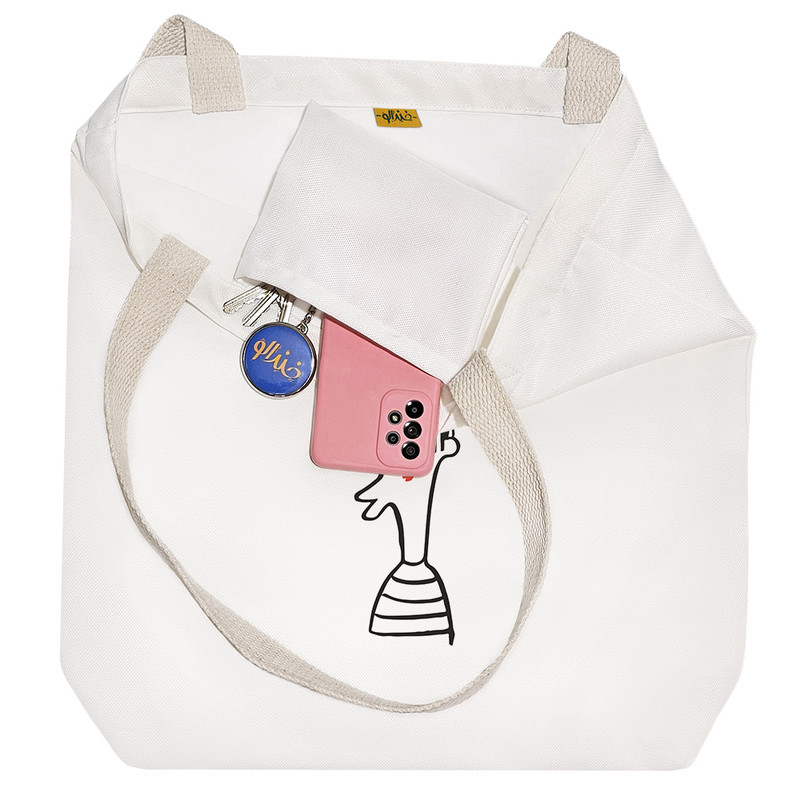 ساک خرید پارچه ای خندالو طرح سلام مدل توت بگ کد 6857