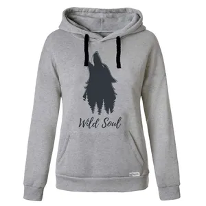 هودی مردانه مدل WOLF کد MH09 رنگ طوسی روشن