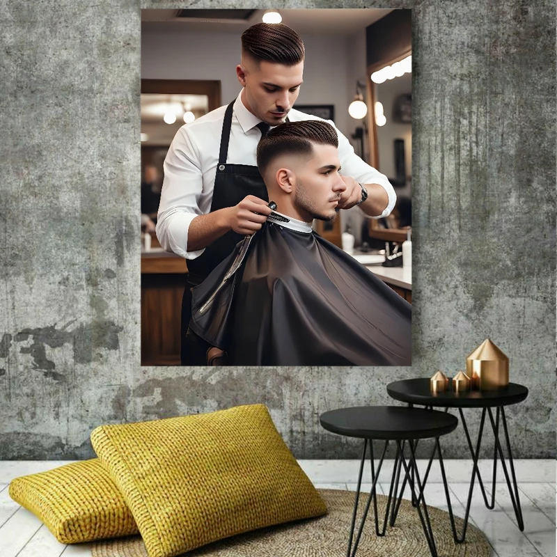 تابلو بوم طرح آرایشگاه مردانه مدل اسپرت کد BR413