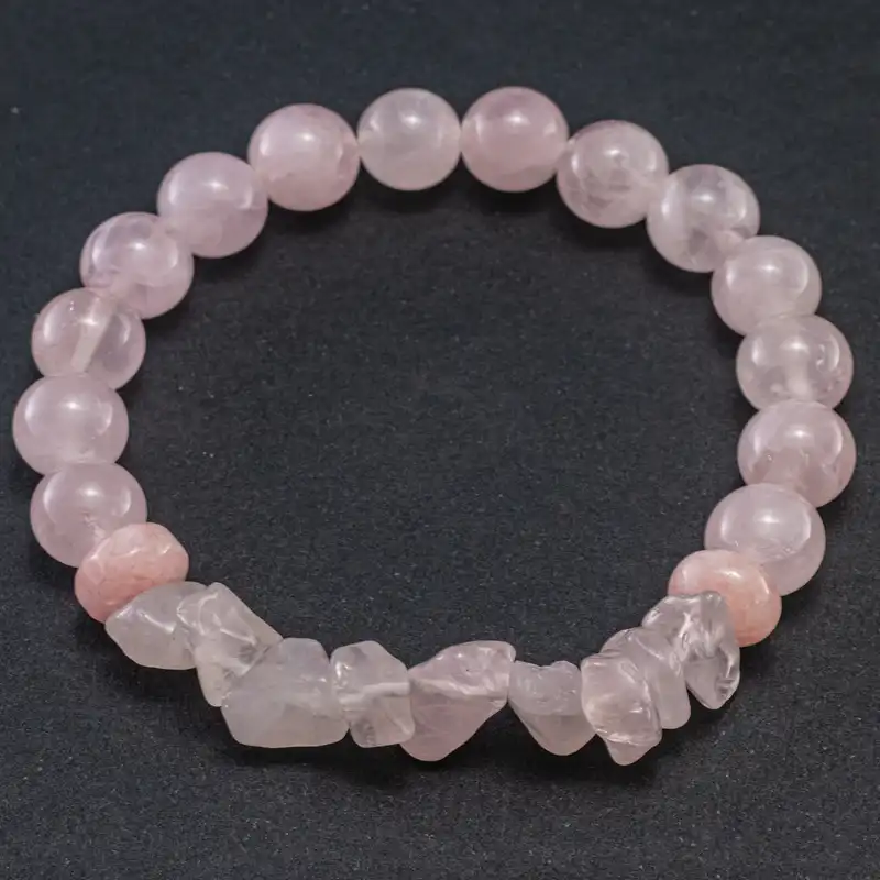 دستبند مدل سنگ رزکوارتز