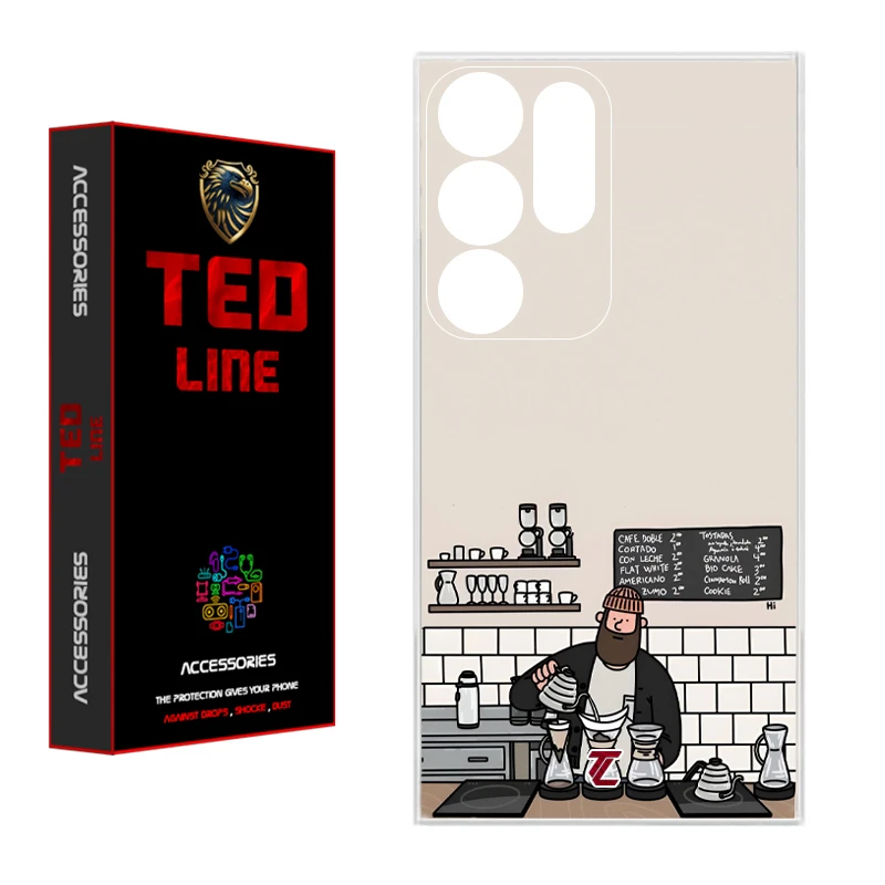 کاور تدلاین طرح باریستا کد 1214 مناسب برای گوشی موبایل سامسونگ Galaxy S25 Ultra