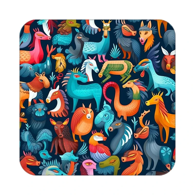 زیر لیوانی کاکتی طرح حیوانات رنگی مدل mp25883