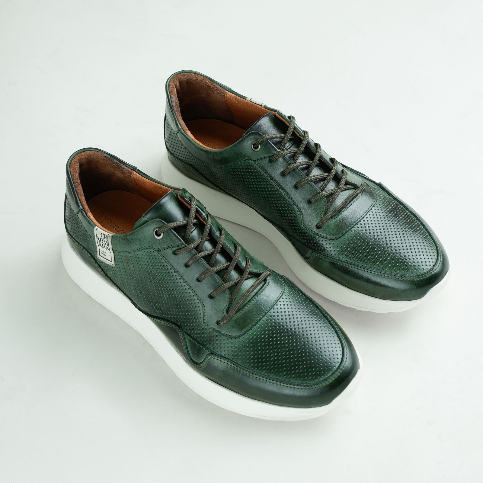 کفش روزمره مردانه چرم آرا مدل Daniel رنگ سبز -  - 2