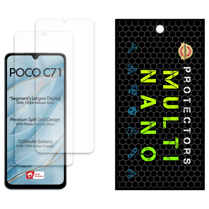 محافظ صفحه نمایش آنتی رفلکس مولتی نانو مدل X-S2M مناسب برای گوشی موبایل شیائومی Poco C71 4G بسته دو عددی
