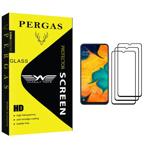 محافظ صفحه نمایش وایلی نایس مدل Pergas Glass مناسب برای گوشی موبایل سامسونگ Galaxy A30 بسته سه عددی