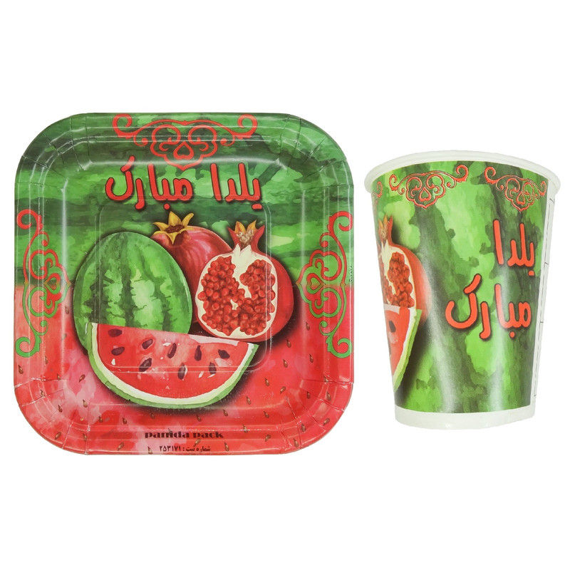 پیش دستی و لیوان یکبار مصرف مستر تم طرح یلدا بسته 40 عددی