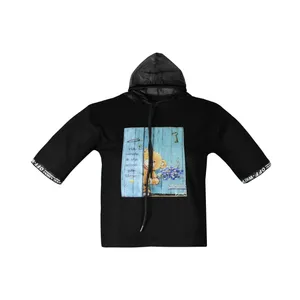 کراپ‌تاپ آستین کوتاه زنانه مدل کلاهدار کد 05