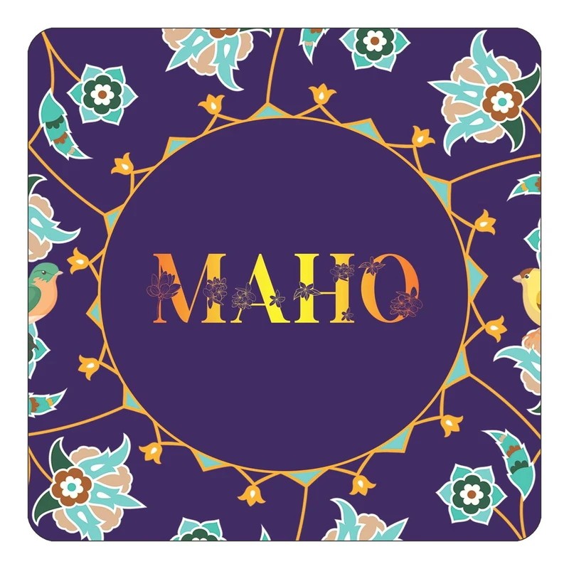 مگنت کاکتی طرح اسم ماهو maho مدل گل و بلبل کد mg15013