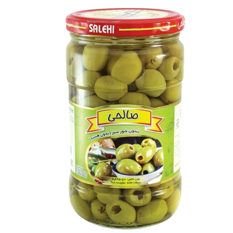 زیتون شور سبز ویژه بدون هسته صالحی - 650 گرم مجموعه 4 عددی