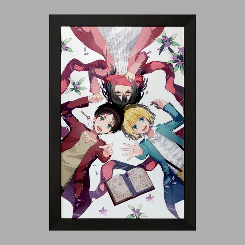 تابلو خندالو مدل میکاسا و ارن و ارمین انیمه اتک آن تایتان Attack on Titan  کد 18562